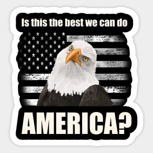 Patriotic Angry Eagle and American Flag T-Shirt Sticker